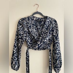 Forever 21 long sleeve wrap shirt